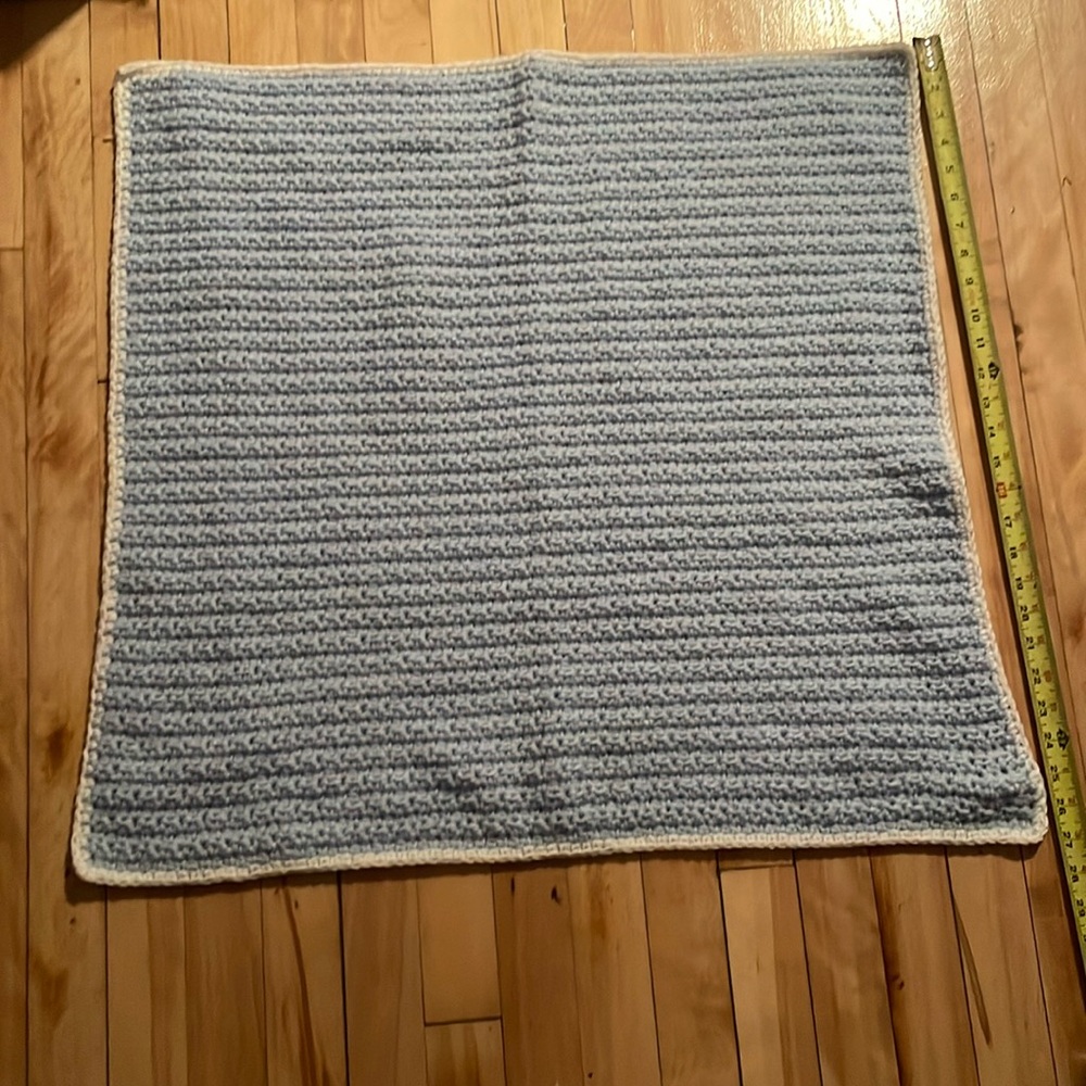 Handmade crocheted baby receiving blanket
